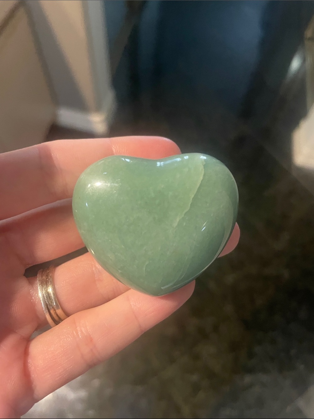 Green Adventurine Heart Stone - Picture 3 of 3